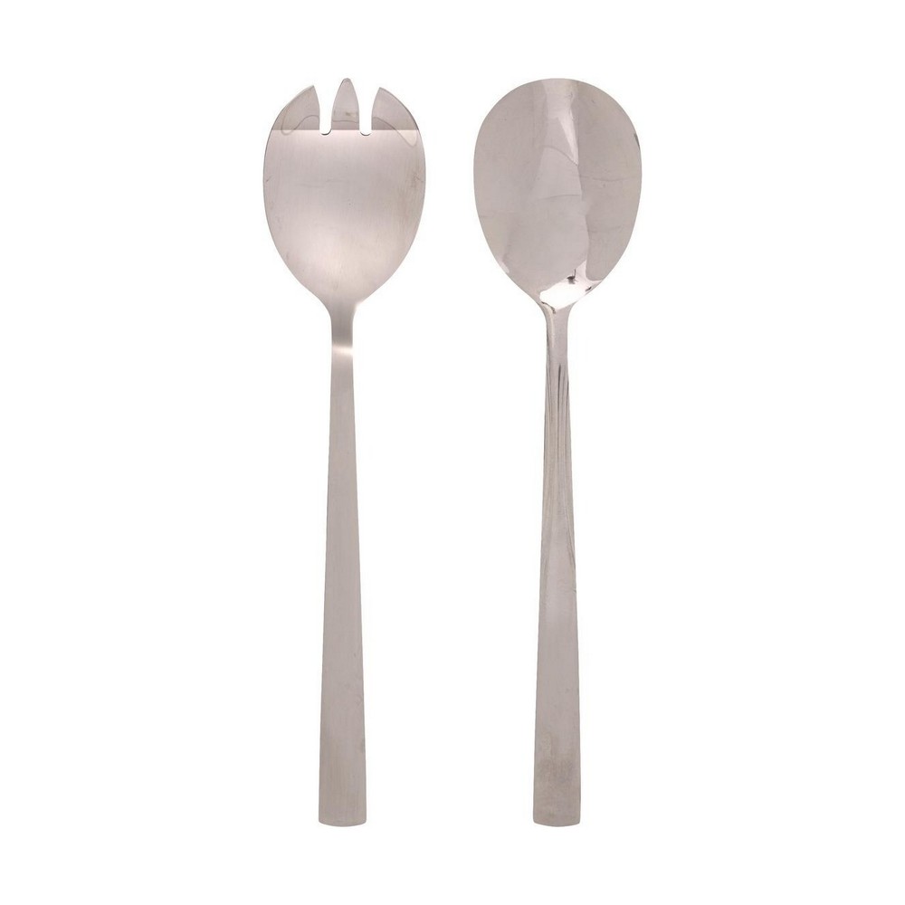 Cuchara para cocina de ensalada de acero 29cm plata 2 pzas