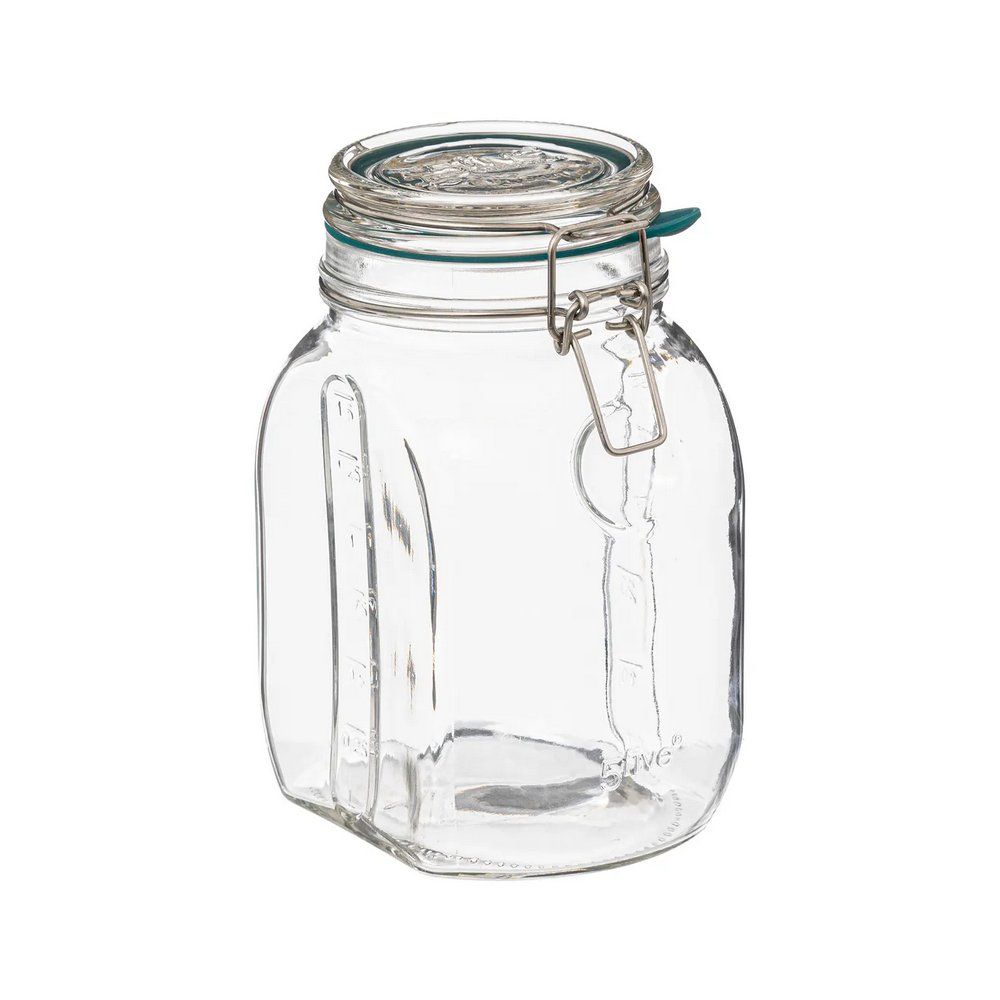 Depósito de vidrio hermético transparente de 1.5 l