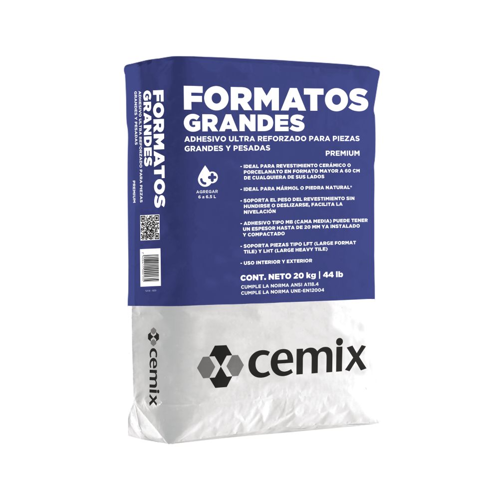 Adhesivo cemix formatos grandes 20 kg