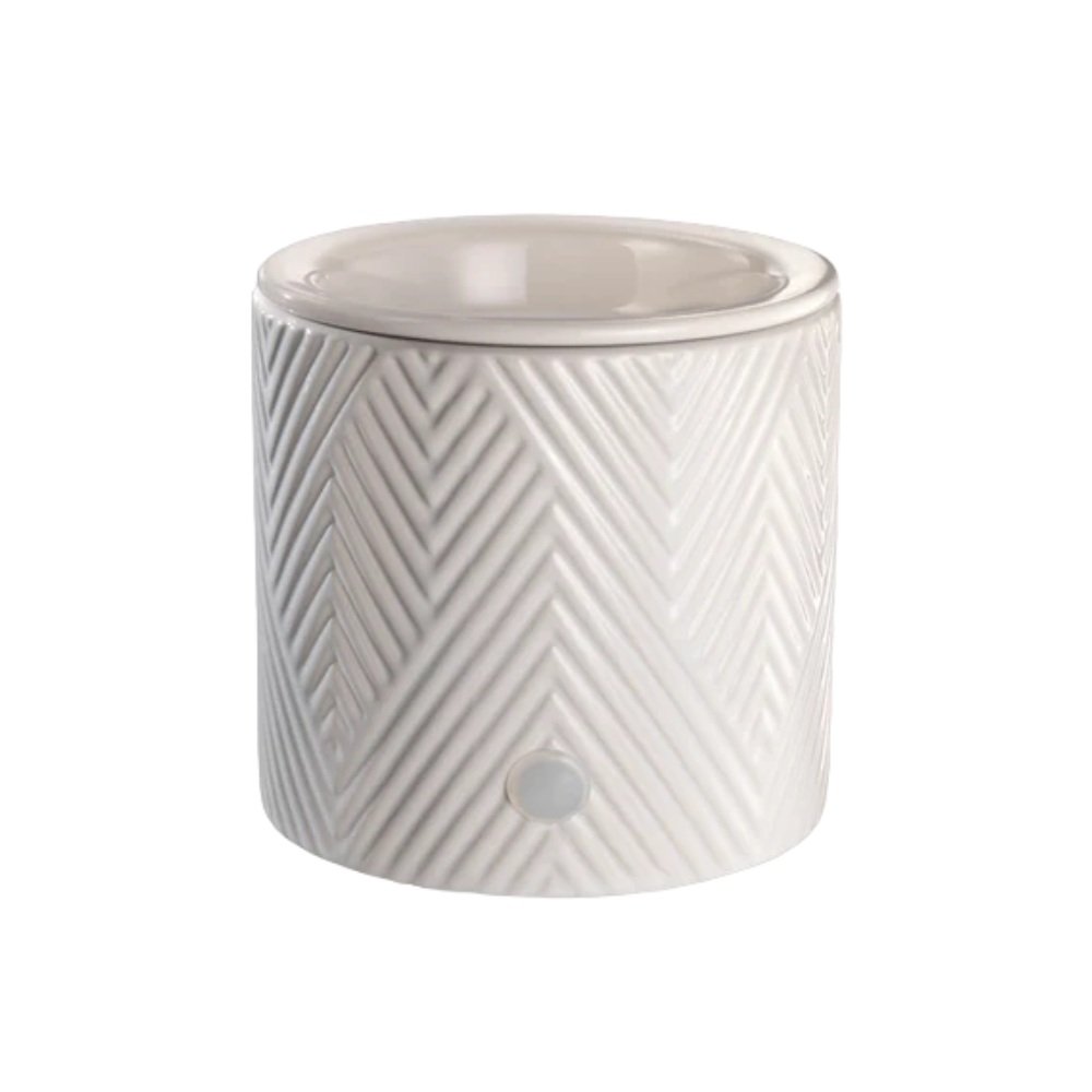 Quemador de ceramica blanco para cubo de cera chevron