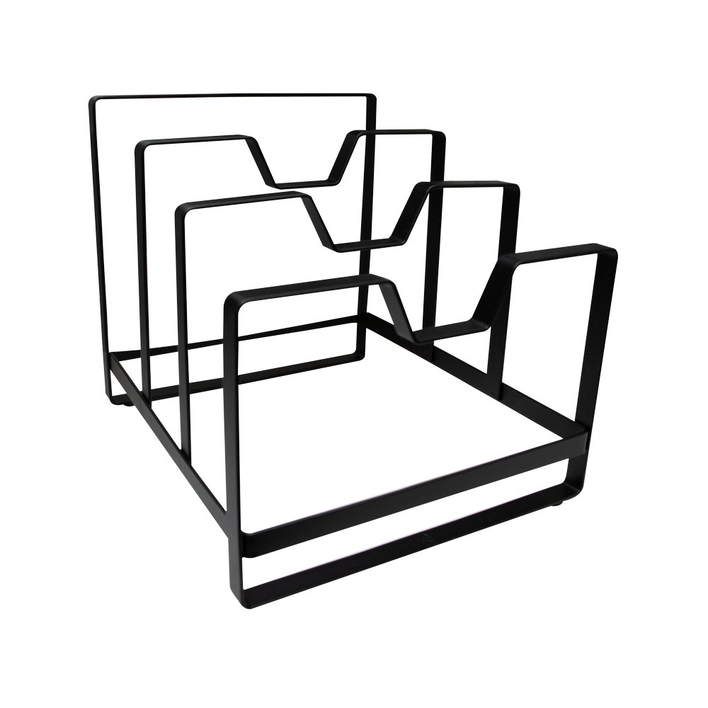 Organizador de metal negro para sartenes 22 x 18.5 cm