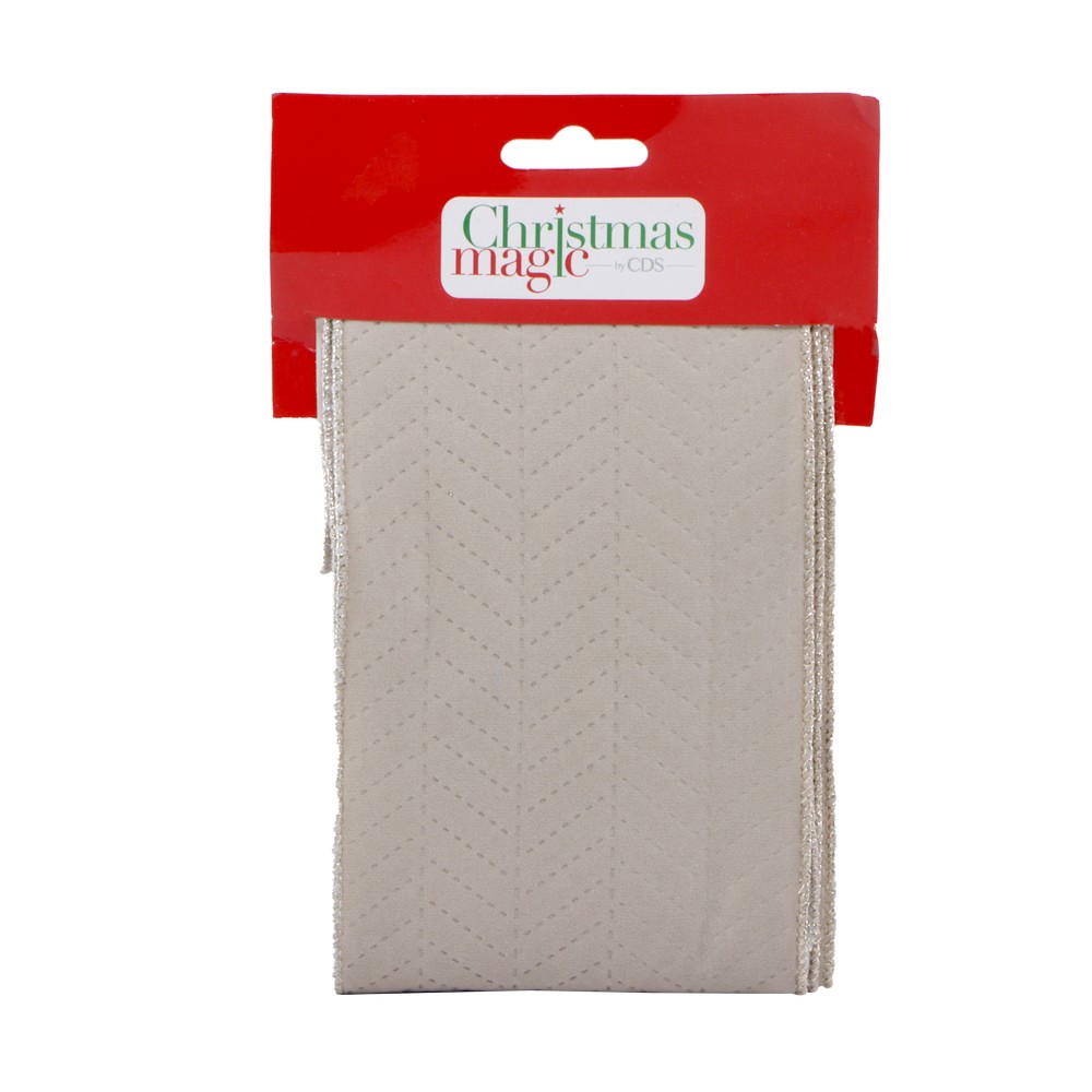 Liston navideño 12.7 cm x 3 m brw&wht surtido