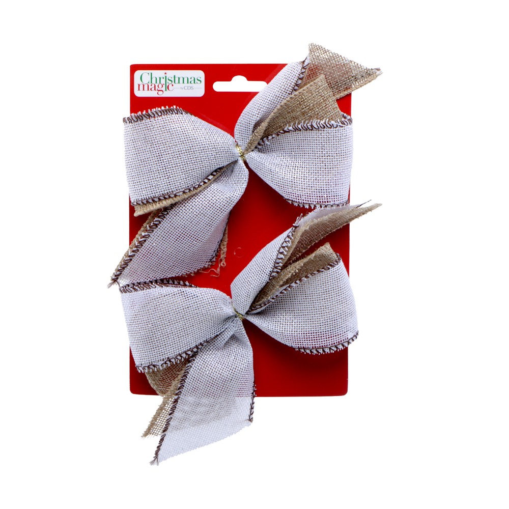 Liston navideño aro pequeño 20x11 cm brw&wht 2 pzas