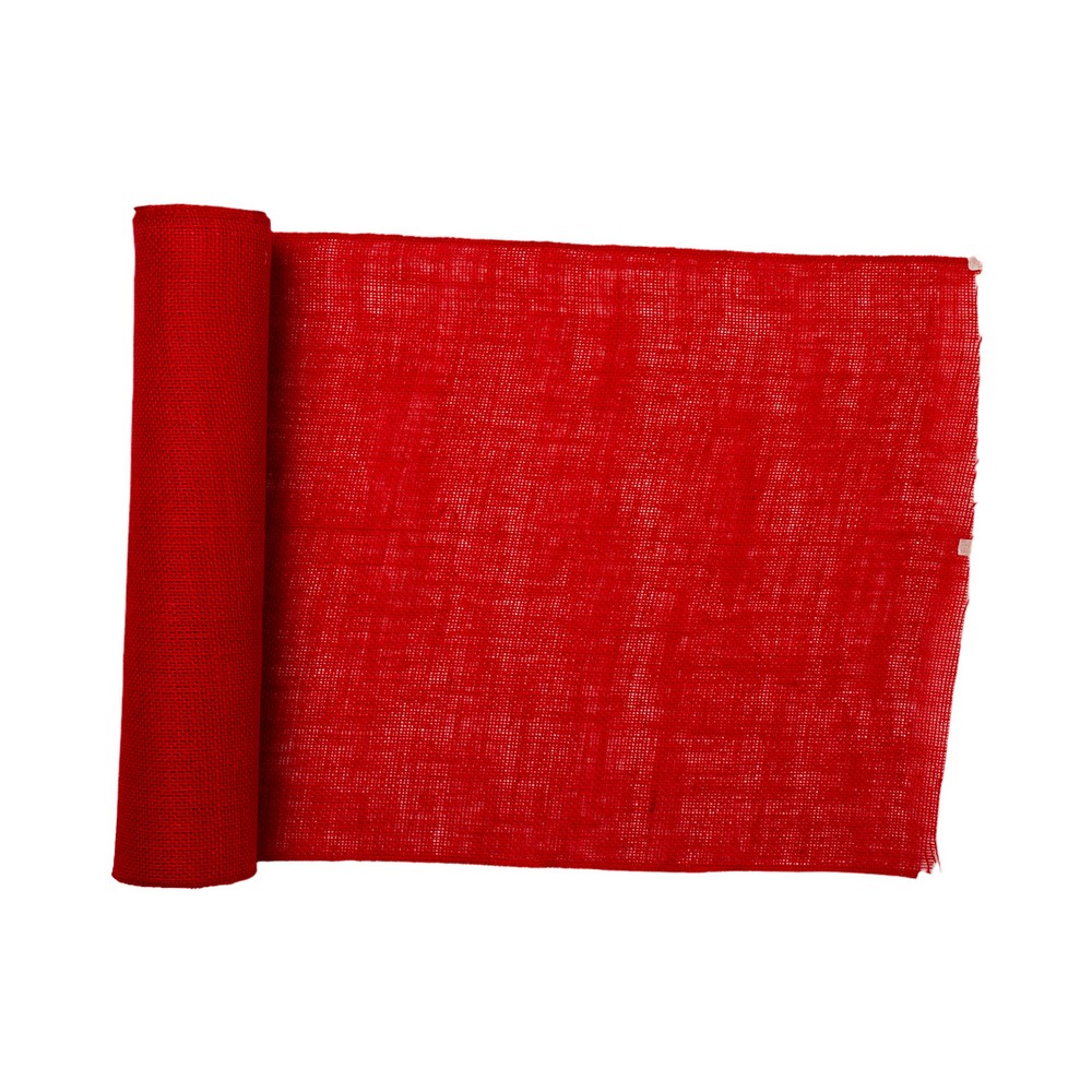 Malla navideña 45.7 cm x 5.49 m rojo burlap