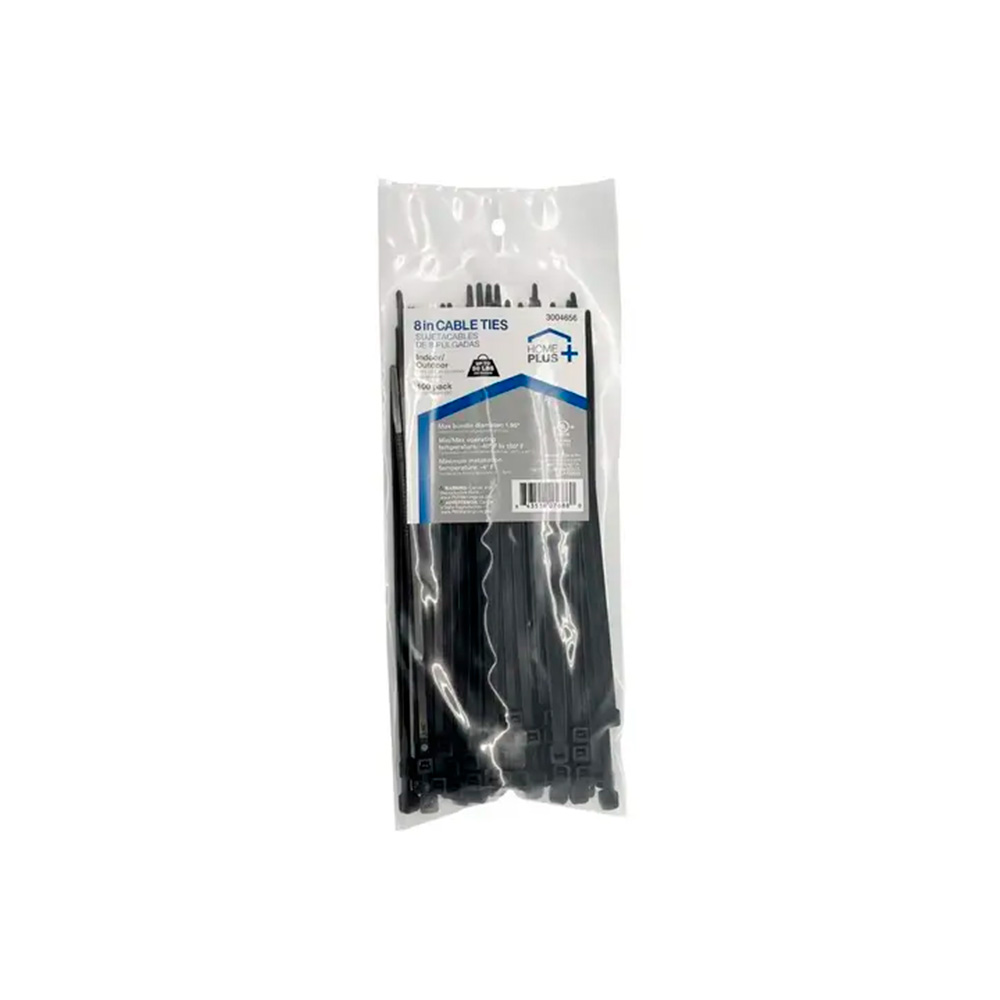 Amarra plastica 8 pulgadas 50 negro pack 100