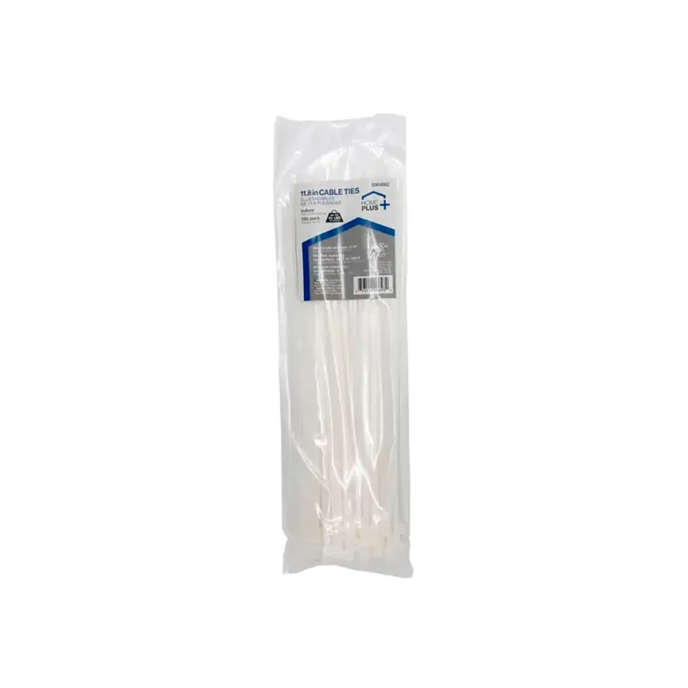 Amarra plastica 11.8 pulgadas 50 blanco pack 100