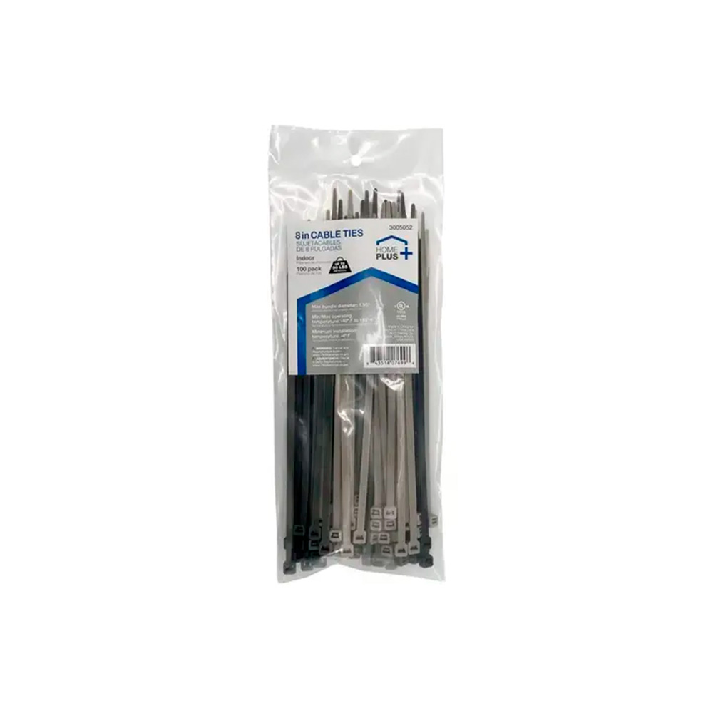 Amarra plastica 10.16cm 18lb negro pack 100