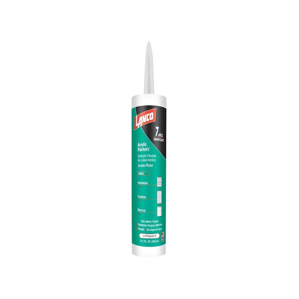 Sellador acrilico 300 ml (10.1 oz) blanca acrylic painter's lanco