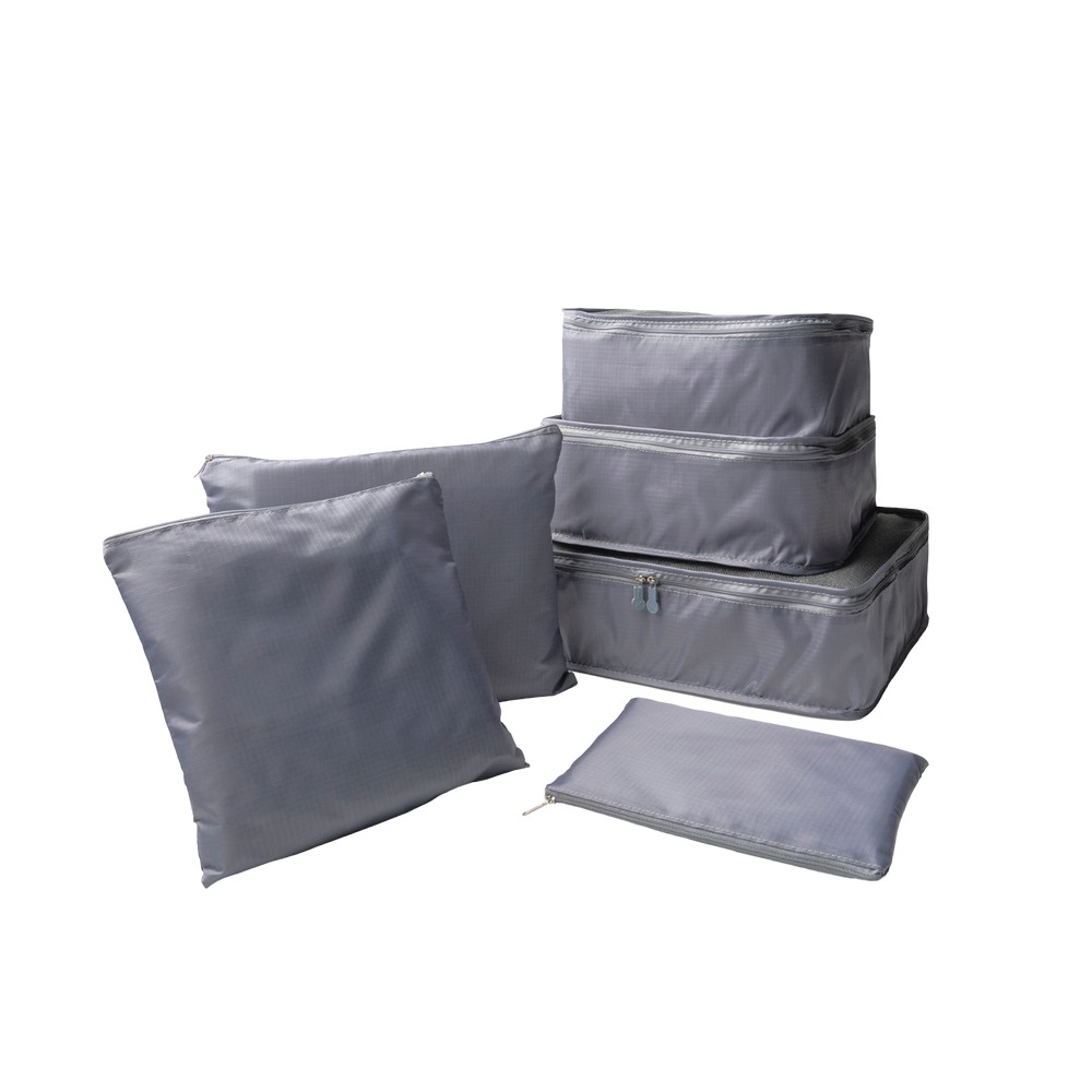 Kit de bolsas organizadora para viajes gris 6 pzas