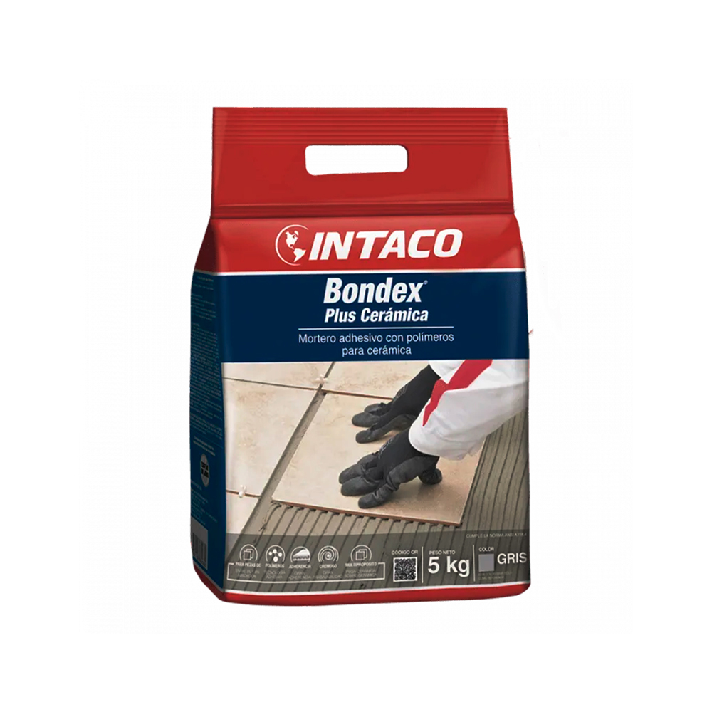 Bondex plus ceramica y porcelanato color gris 5 kilos