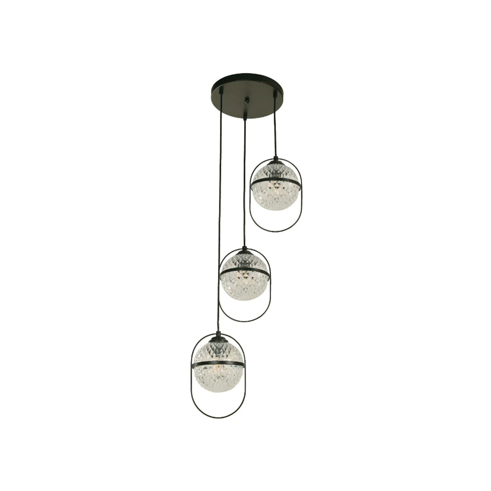 Lampara de techo negro 3l e27 10w