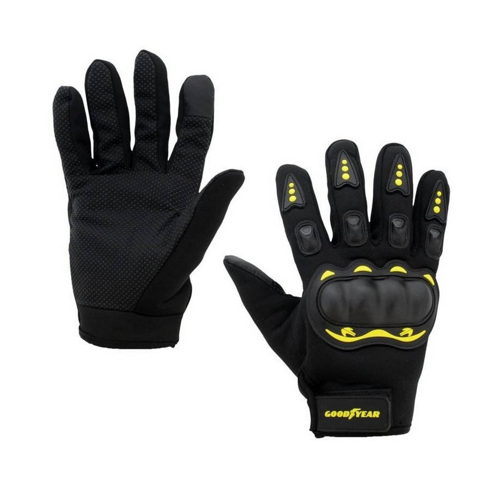 Guantes para motociclista negros amarillos