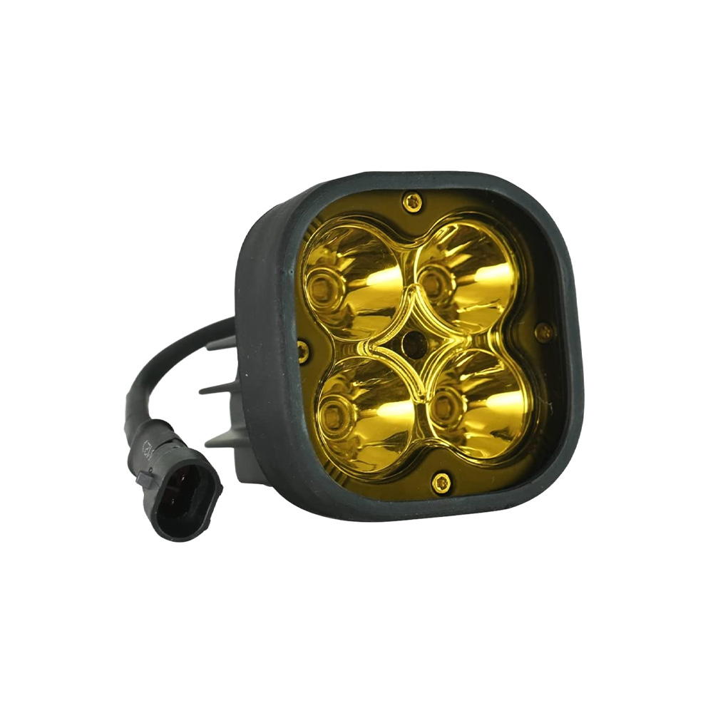Lampara cuadrada 4led 18w 10-30 volteos amarilla