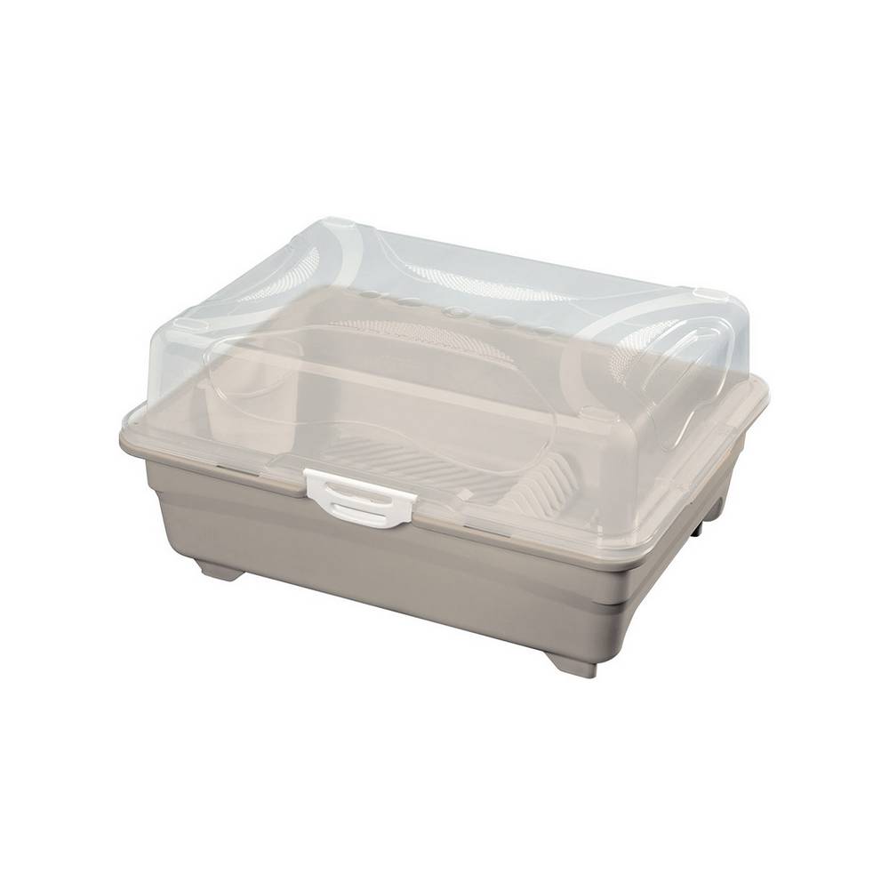 Escurridor para trastos con tapa rimax taupe