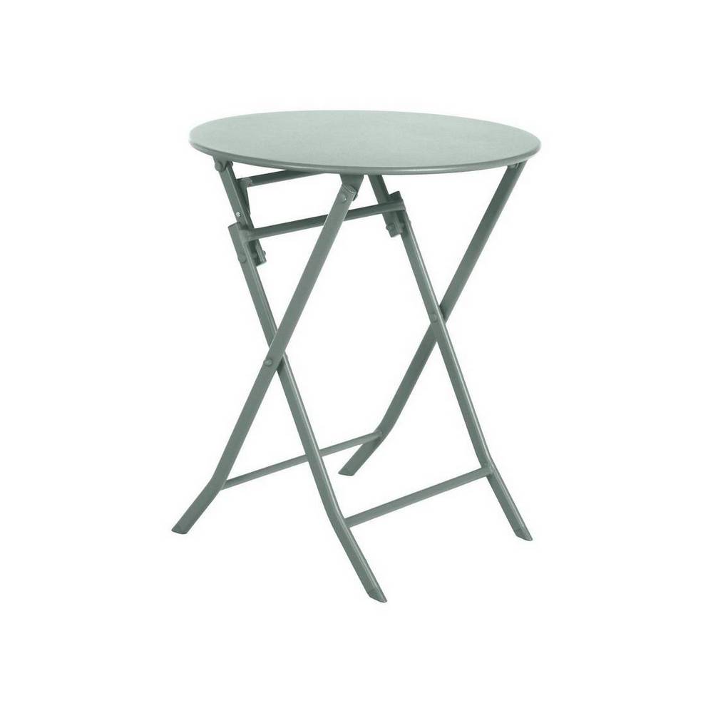 Mesa metalica redondo plegable 71x60 cm verde oliva