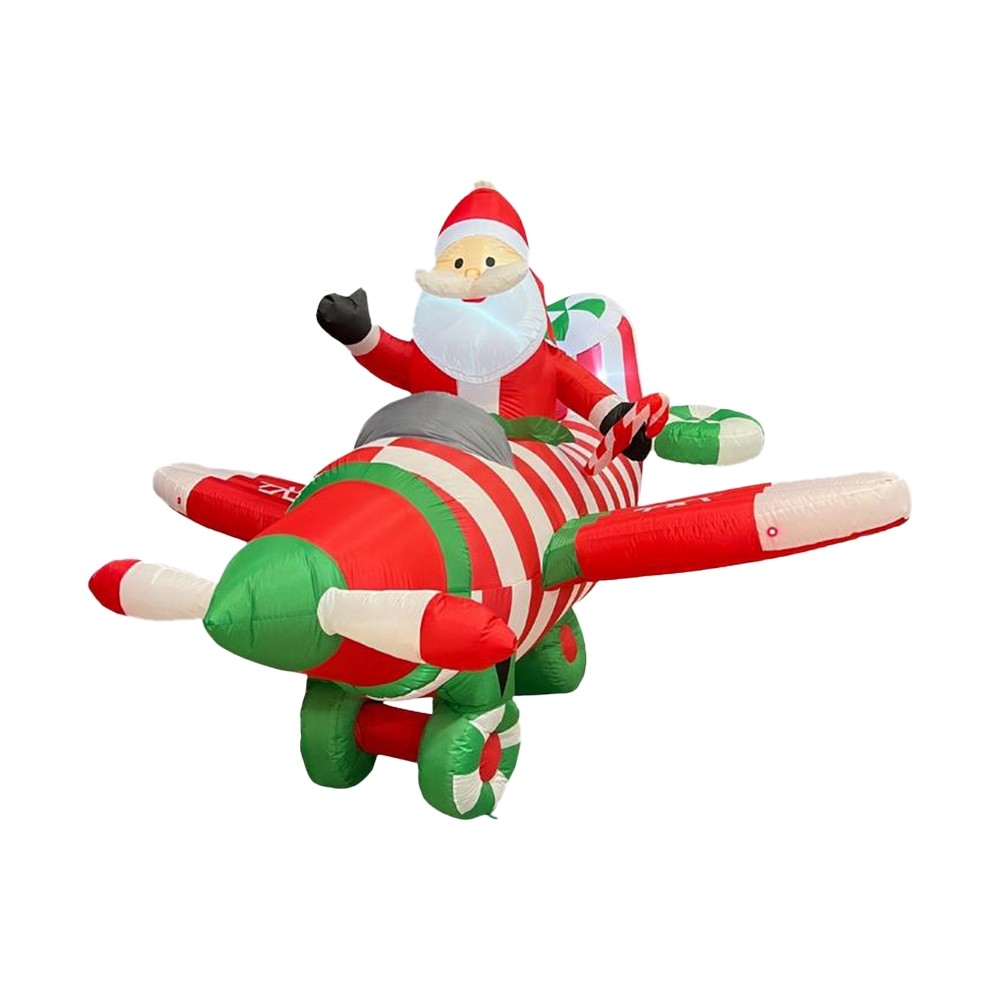 Inflable santa en avioneta navideña 2x2.4 m