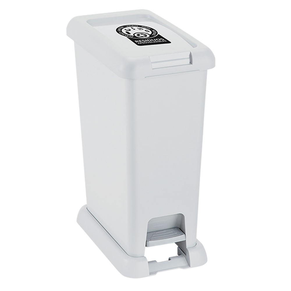 Basurero de pedal 20 l blanco residuos aprovechables