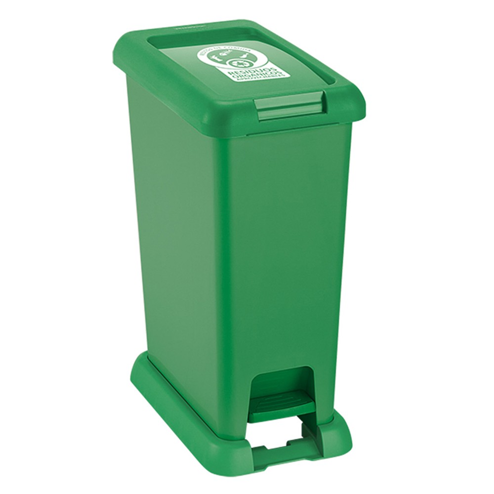 Basurero de pedal 20 l verde organico aprovechable