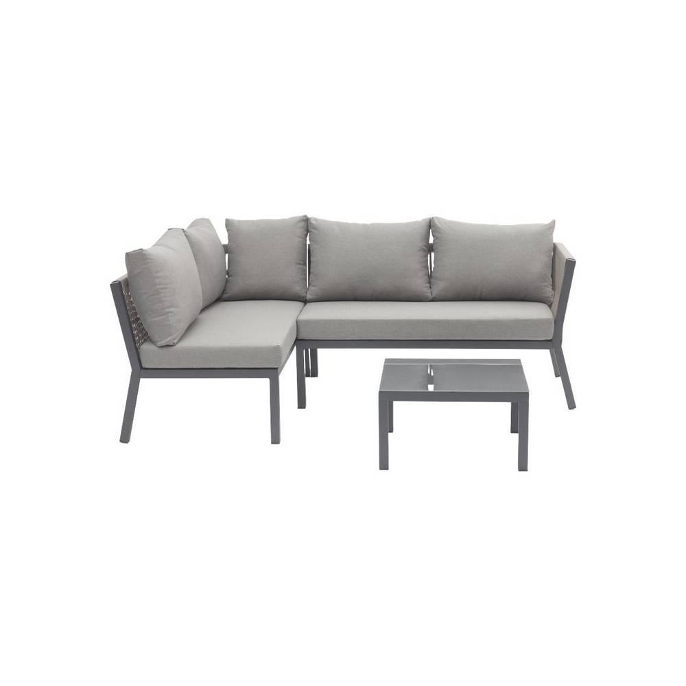 Mueble para exterior de esquina gris claro 3 pzas