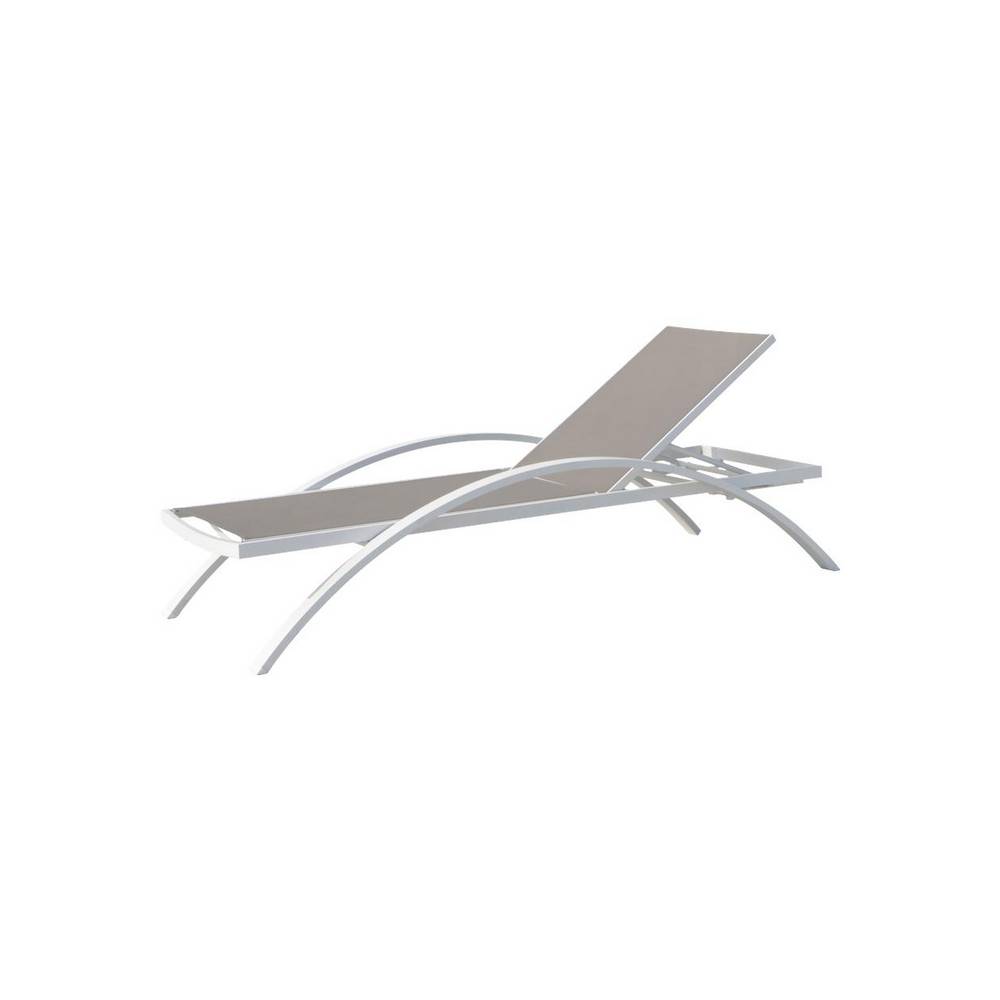 Silla chaise lounge de aluminio 195x45 cm blanco