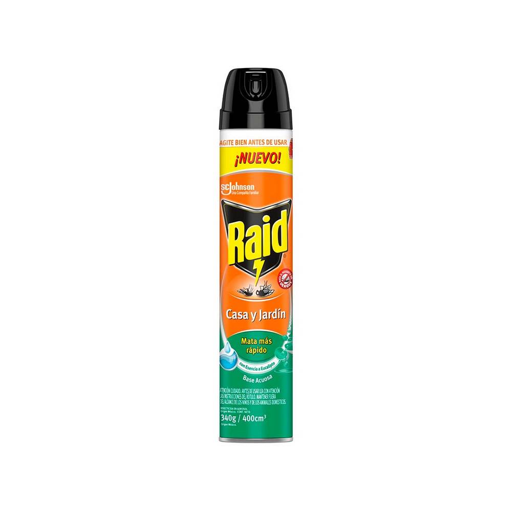 Insecticida raid casa y jardín ecalipto 430ml