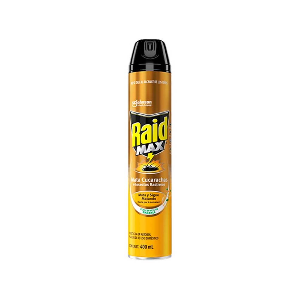 Insecticida raid max naranja 400ml