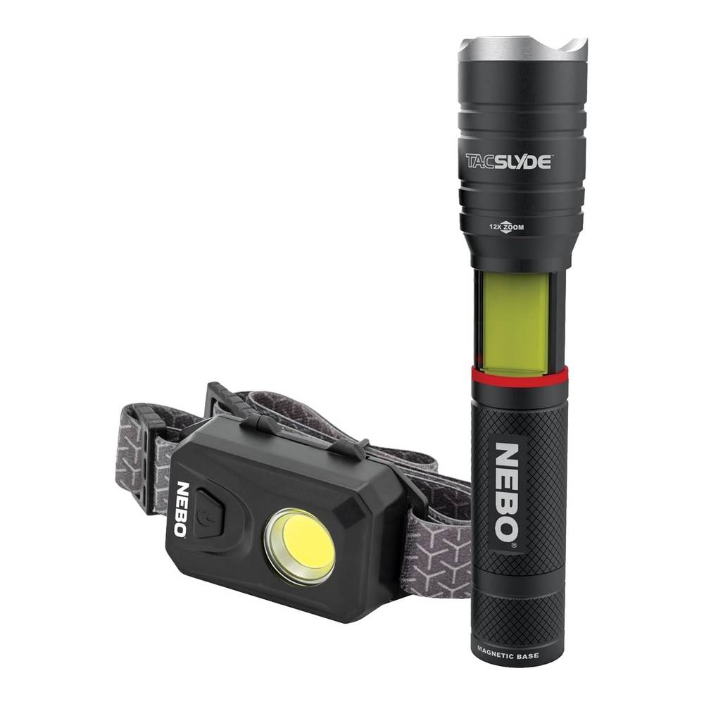 Linterna led de mano y cabeza 300l -150l bateria aaa ipx4