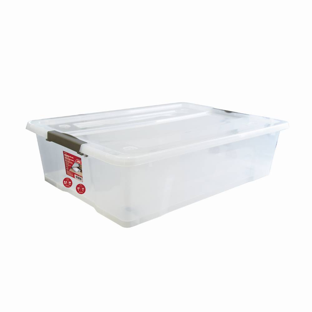 Caja organizadora bajo la cama con ruedas 34 litros