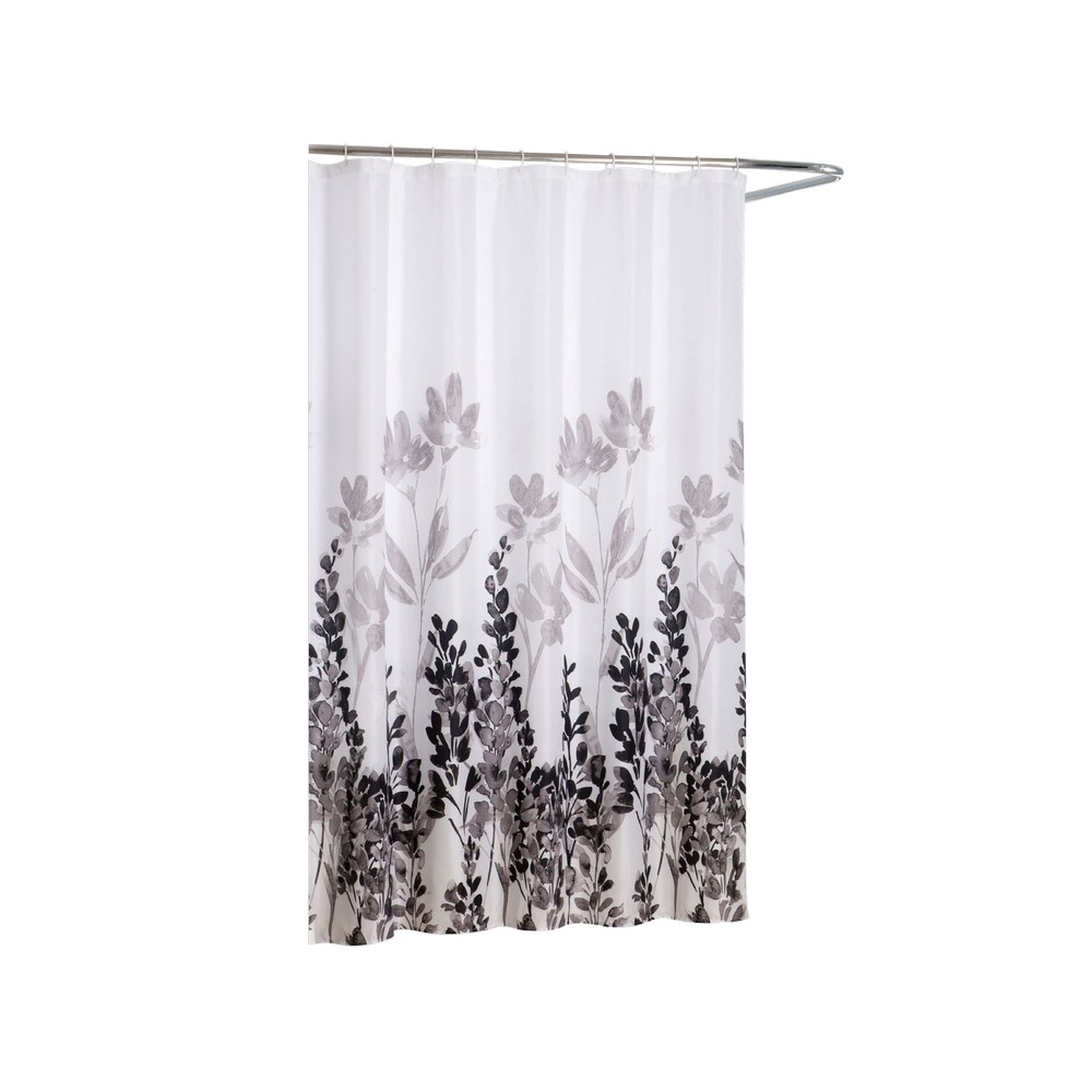 Cortina para baño 180x180 cm blanco/negro wind dance