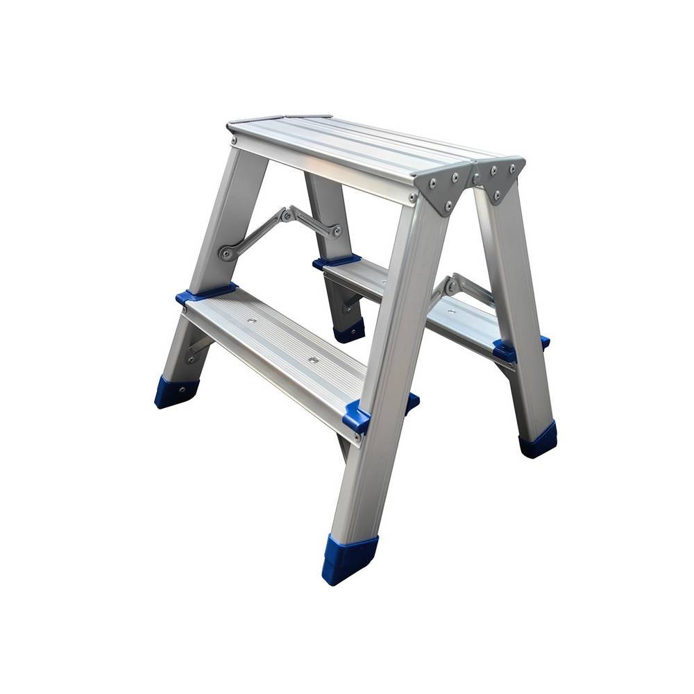 Escalera aluminio 2 bandas doble 2 peldaños 150 kg