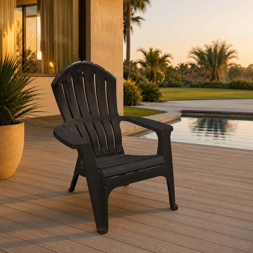 Silla plástica adirondack 76 x 86 x 95 cm color negro