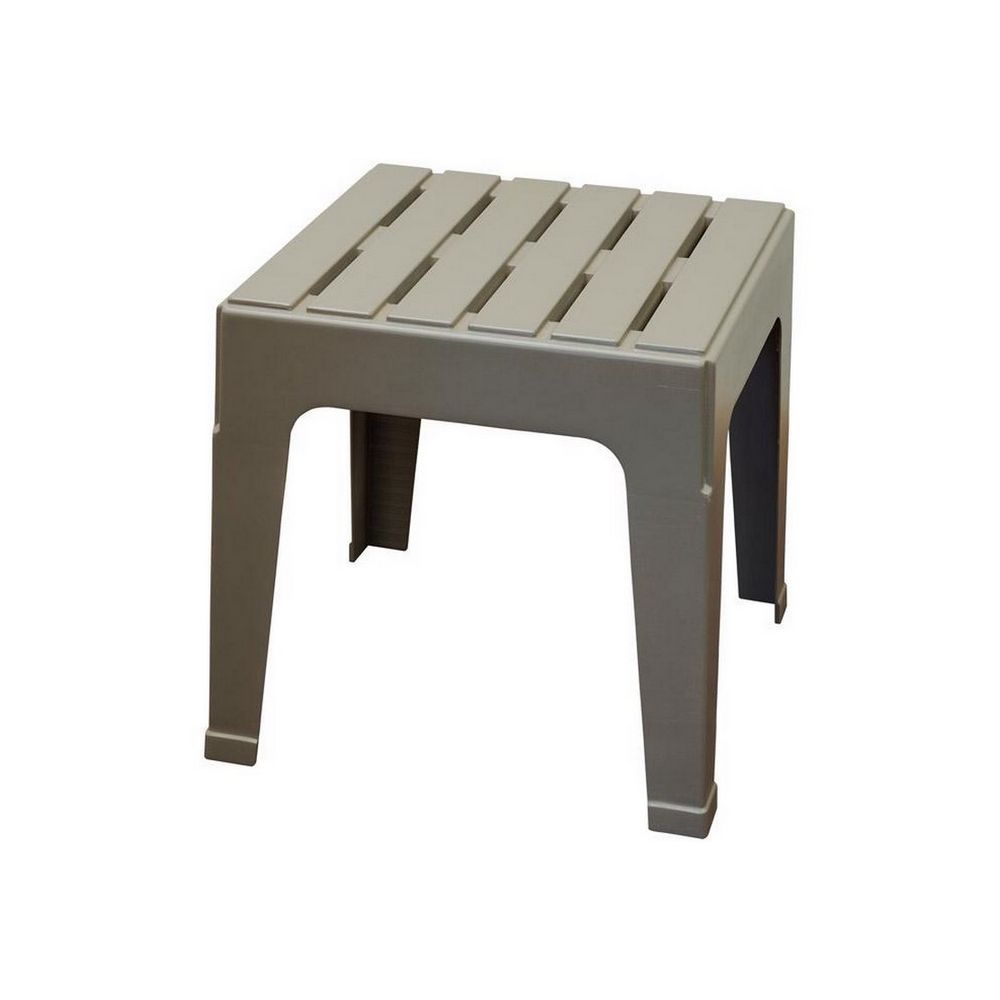 Mesa auxiliar de resina stackable gris