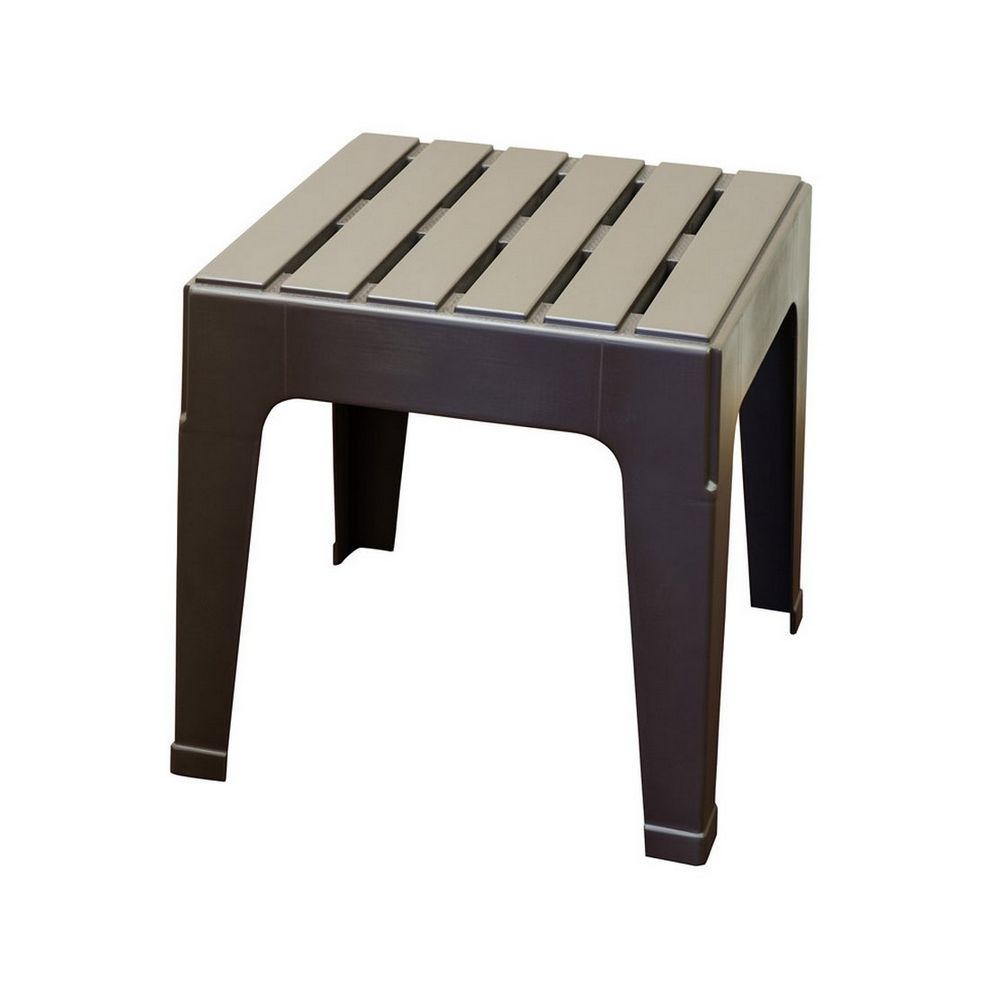 Mesa auxiliar de resina stackable café