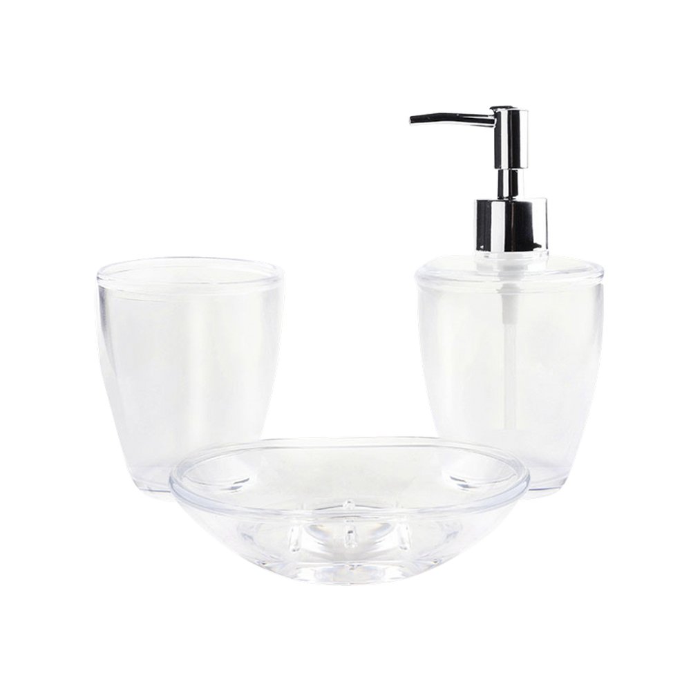 Accesorios para baño plastico transp 3 pzas