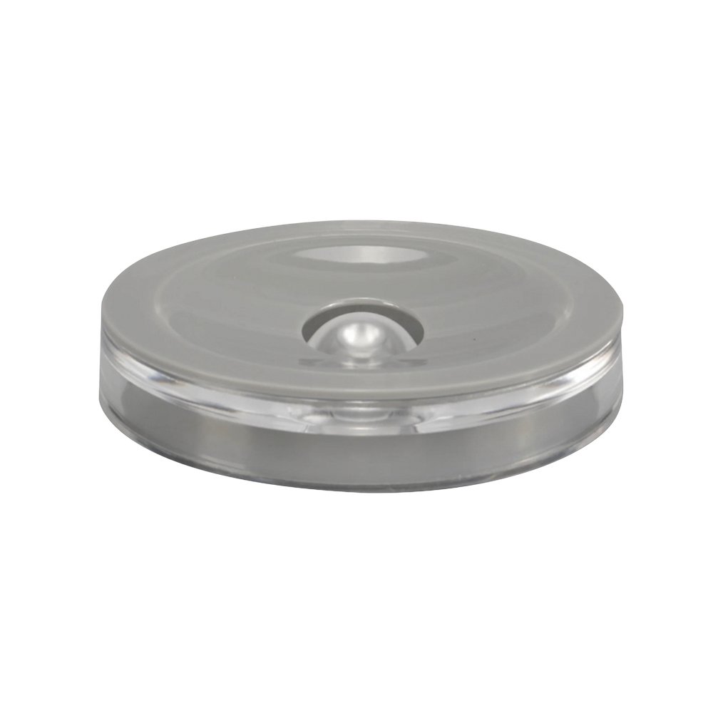 Jabonera de plastico redondo 12.5 cm gris