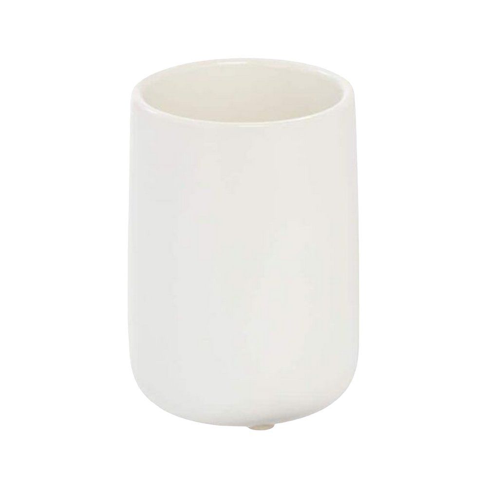Vaso para maquillaje de ceramica 11.18 cm blanco vanity