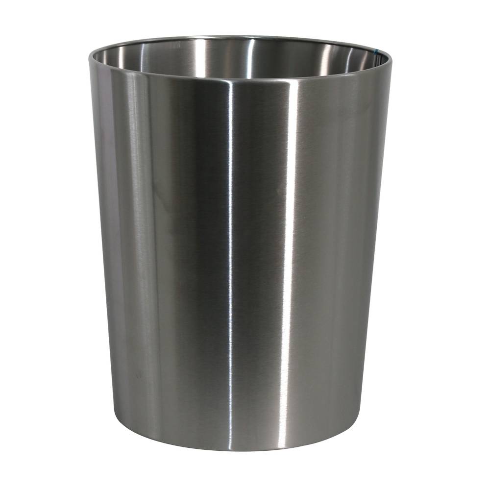 Basurero metalico redondo 11 l plateado