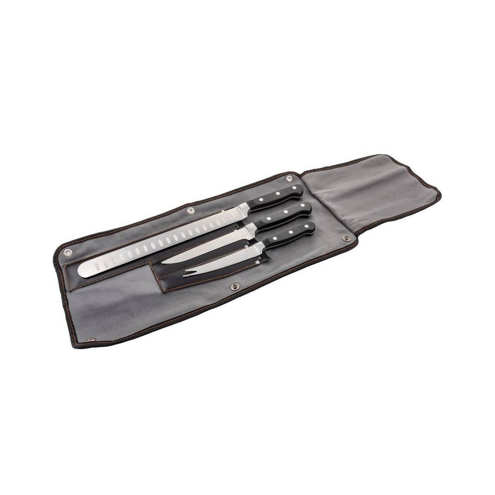 Cuchillos para carne con afilador de acero 3 pzas