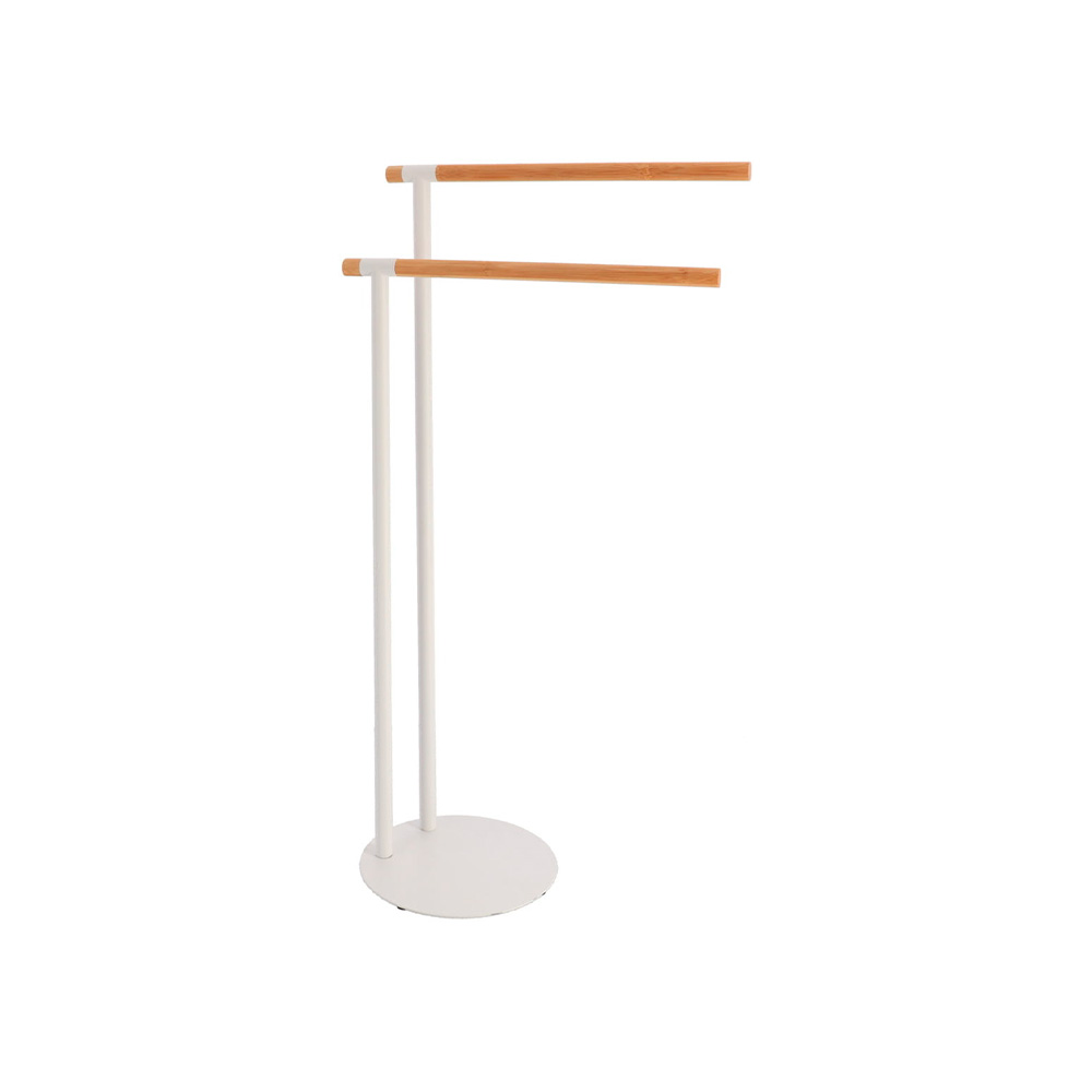 Toallero de metal de 2 barras bco-bambu 96163210