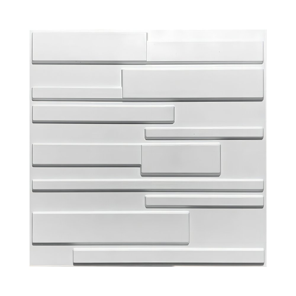 Panel decorativo de pvc pared 50x50 cm 3d lineas 12 pzas