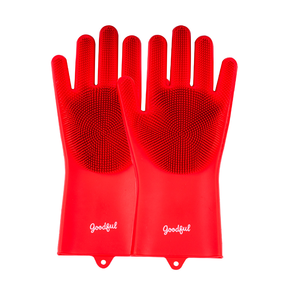 Guantes lavavajillas de silicona rojo
