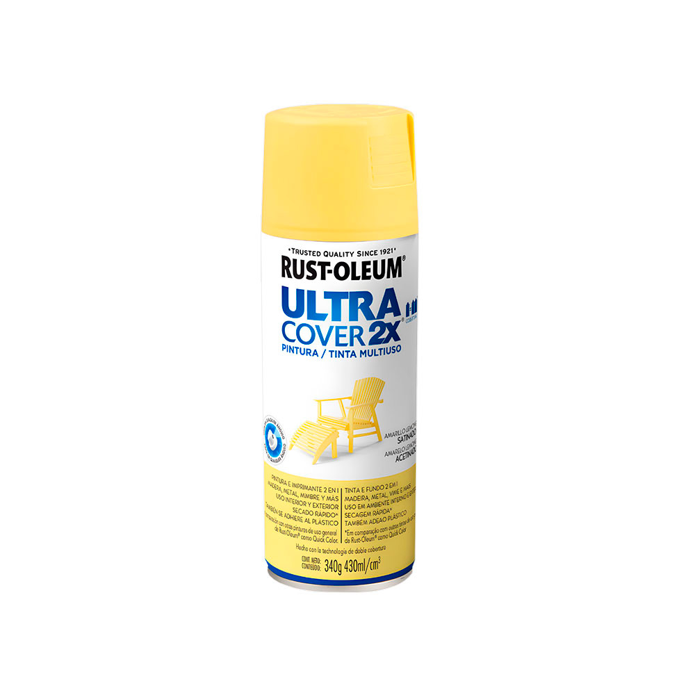 Pintura spray ultracover 2x amarillo lemongrass satin 340 g
