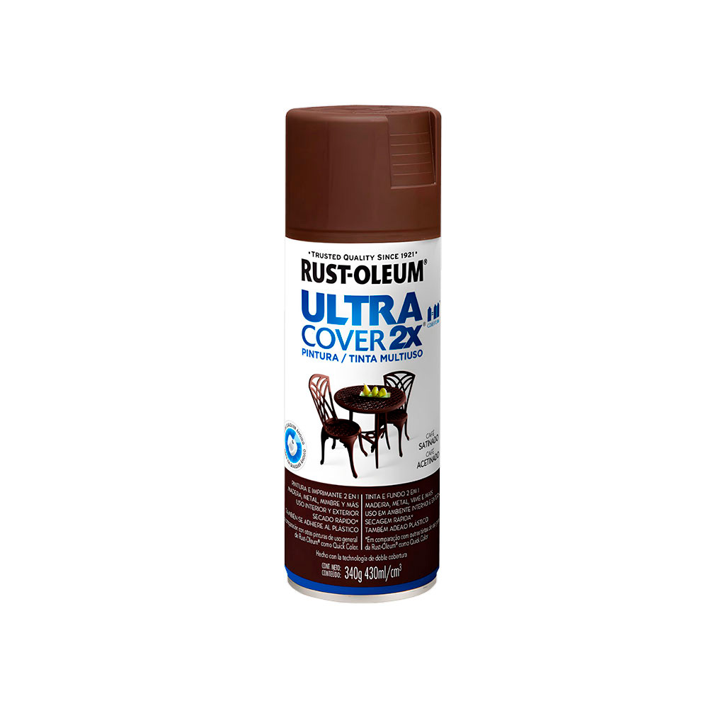 Pintura spray ultracover 2x café satinado 340 g