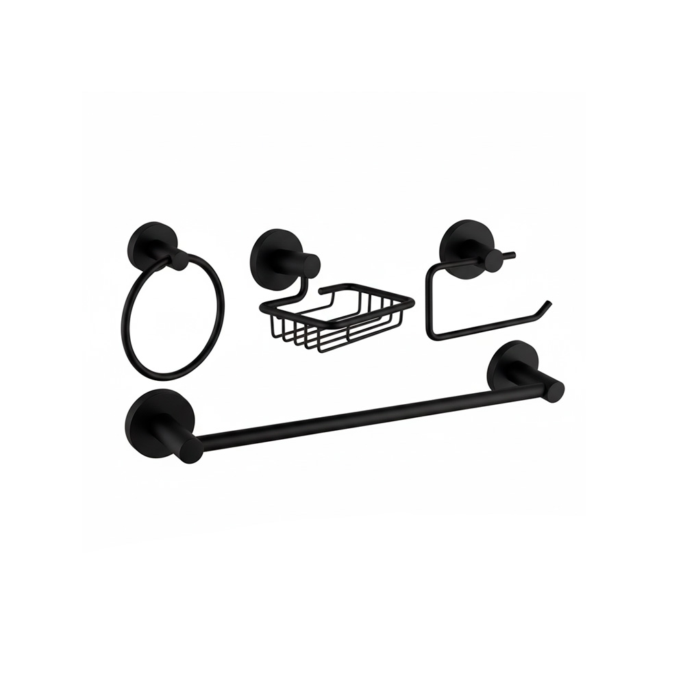 Accesorios para baño negro mate