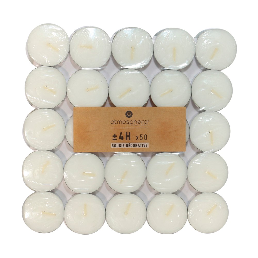 Candela tealight 3.5 cm blanco 50 pzas