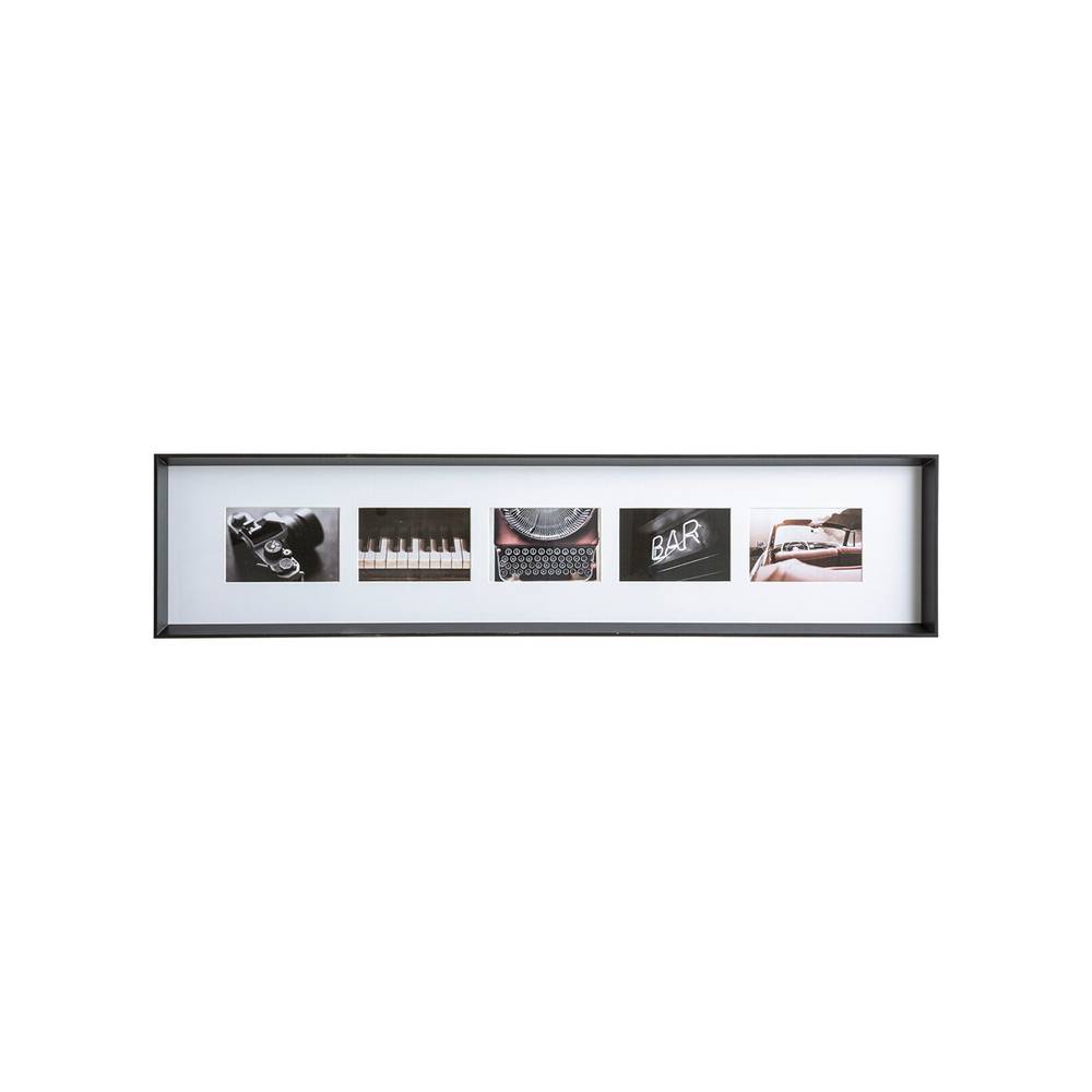 Cuadro de plastico para fotos 97.3x22.2 cm negro 5 esp