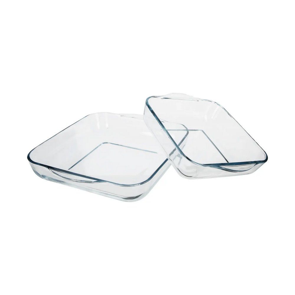 Pyrex de vidrio borcam 28x28 cm y 22x22 cm 2 pzas