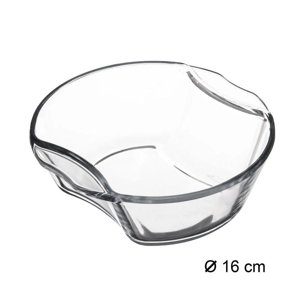 Pyrex de vidrio redondon 15x5.5 cm transparente