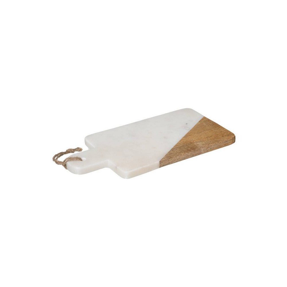 Tabla para picar de marmol/madera 30x15 cm blanco