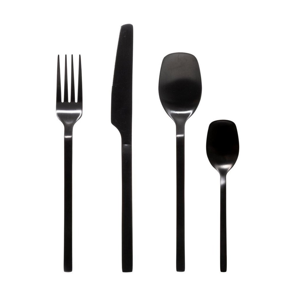 Cubiertos de acero inox negro modern wood 24 pzas